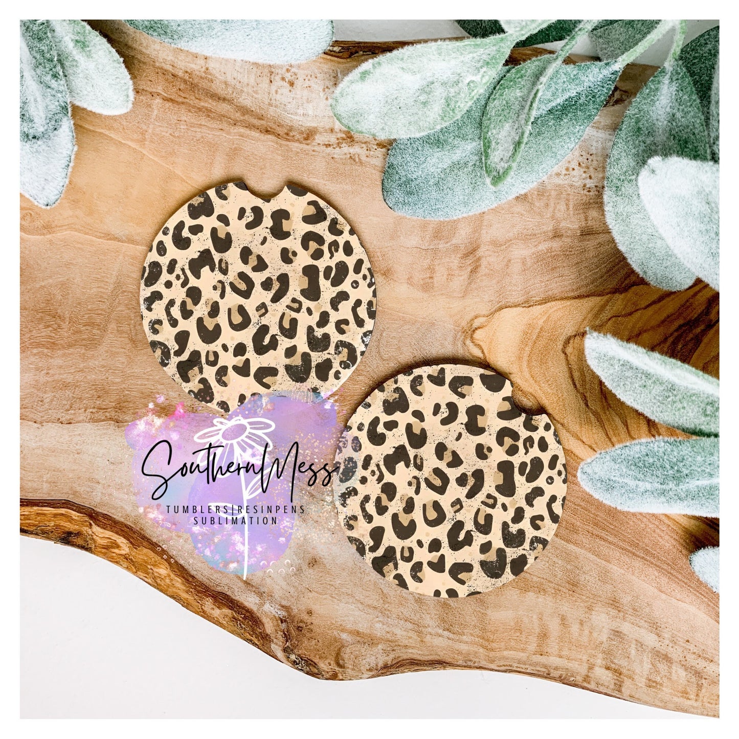 Leopard, cute, Car Coasters